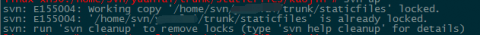 [svn: E155004]svn update报database is locked错误的解决办法